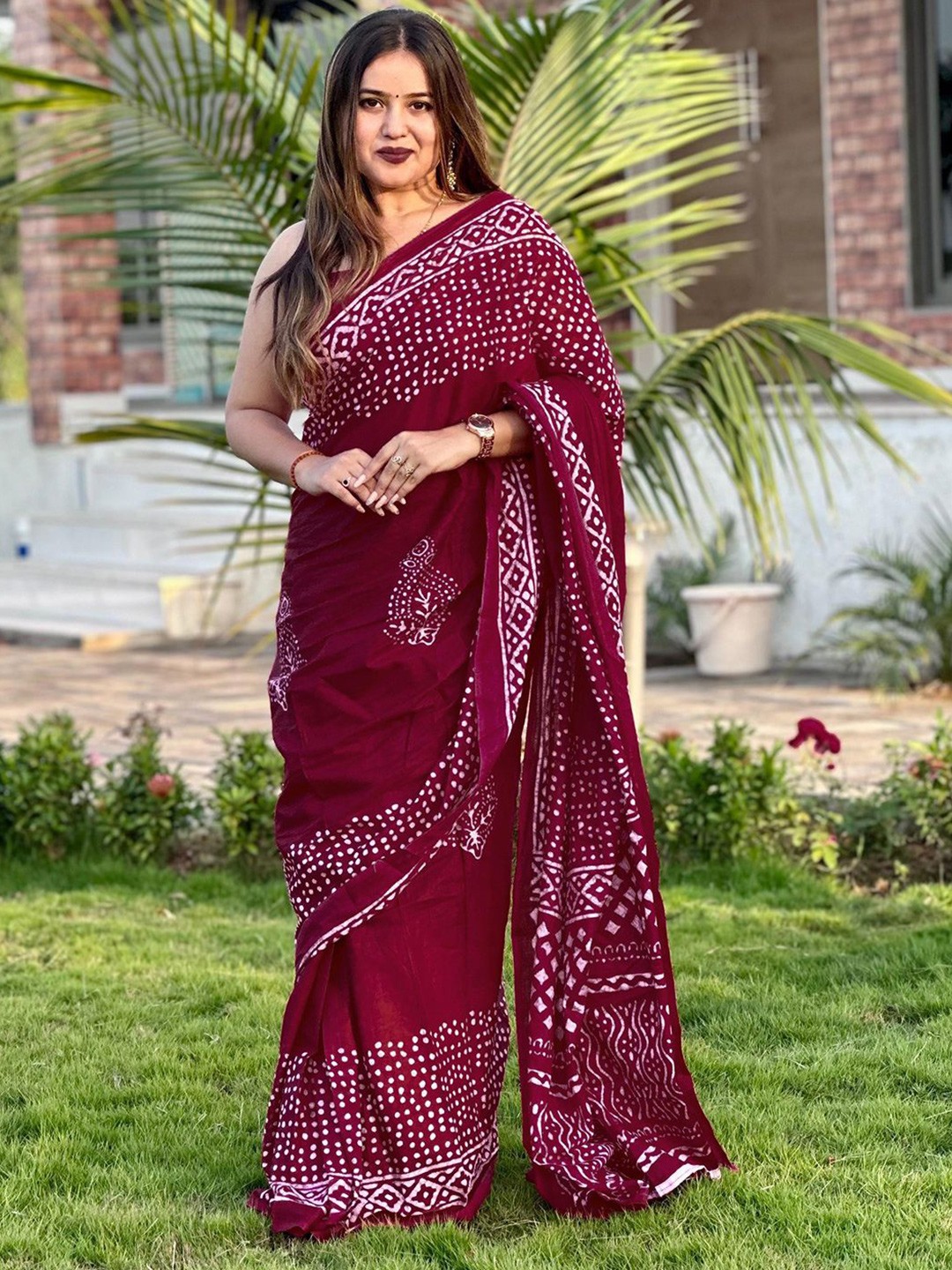

Saree mall Ethnic Motifs Bagh Sarees, Pink