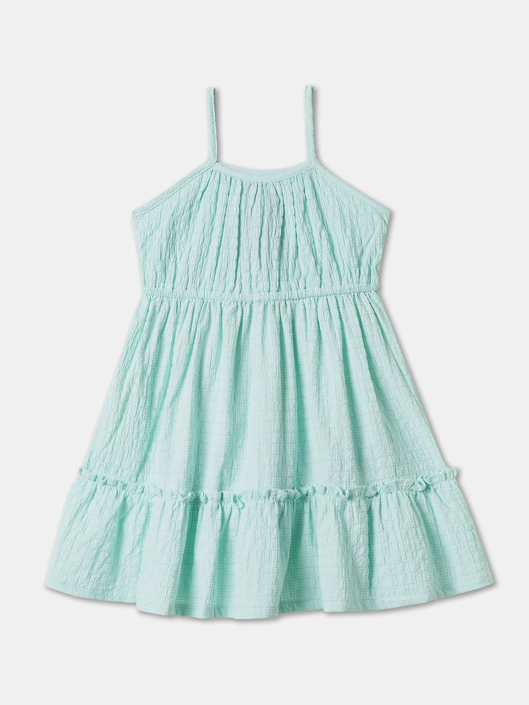 

R&B Girls Sleeveless Cotton Fit and Flare Dress, Green