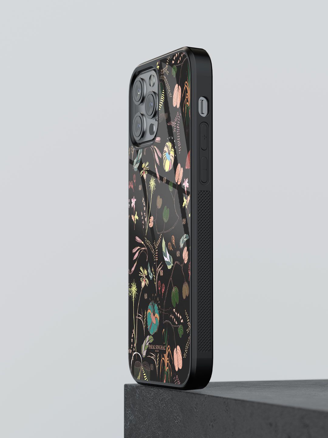 

macmerise Floral Printed iPhone 13 Pro Back Case Mobile Accessories, Black