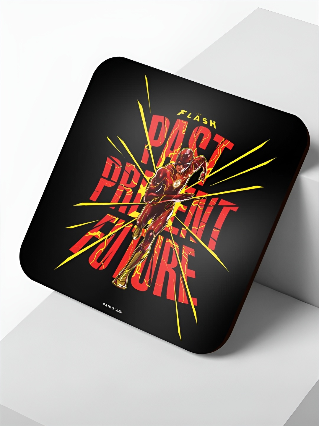 

macmerise Black & Red Printed Wooden Square Coaster