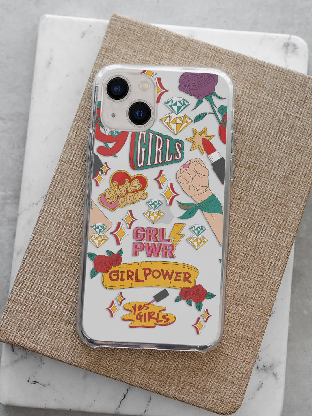 

macmerise Quirky Printed iPhone 13 Back Case Mobile Accessories, White
