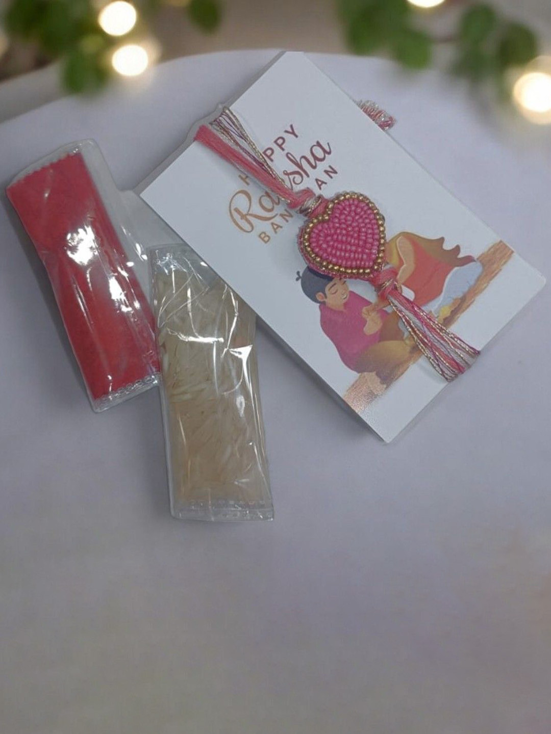 

PRIAANSHA CREATIONS Thread Rakhi, Pink