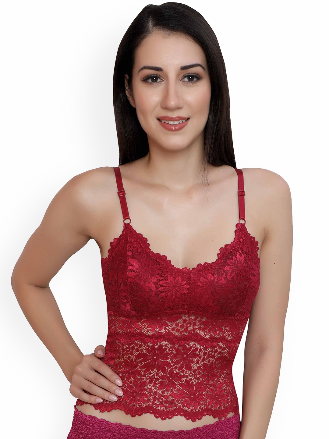 

Glamoras Padded Non Wired Adjustable Strap Camisole, Maroon