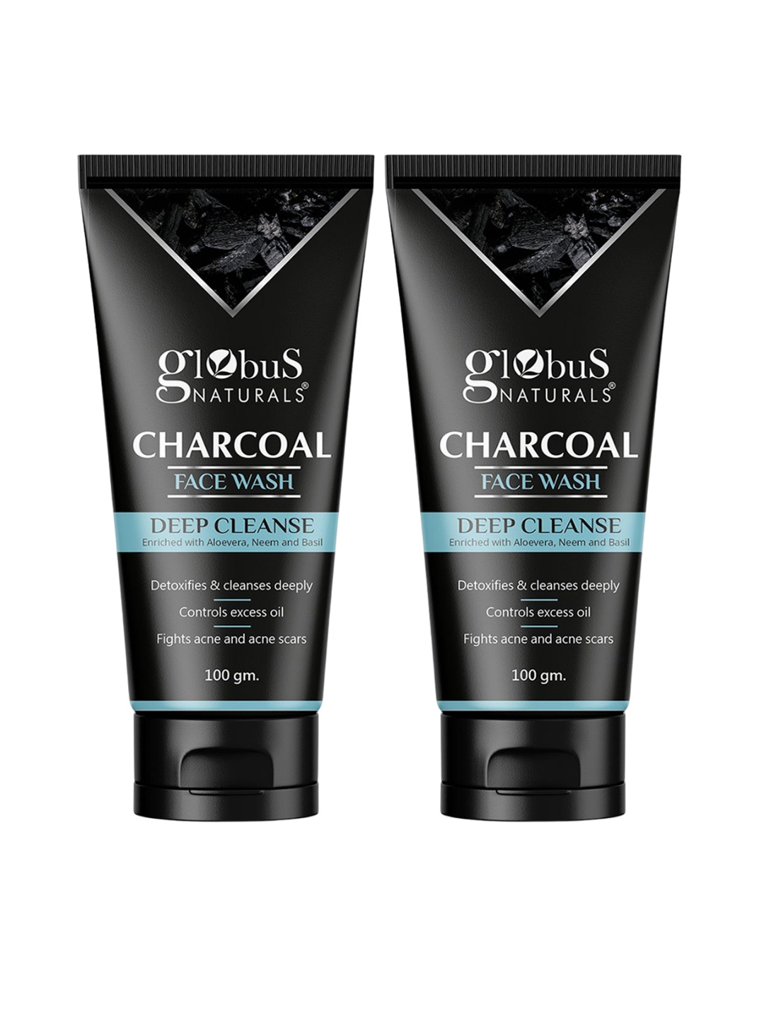 

Globus naturals Set Of 2 Charcoal Face Wash - 100g Each, Na