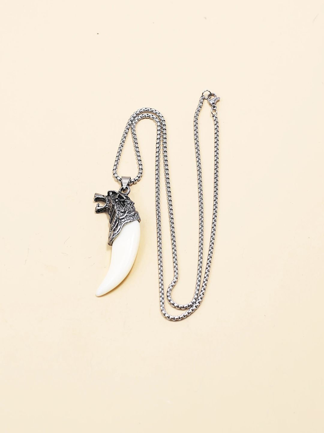 

KRENOZ Men Silver-Plated Stainless Steel Pendants With Chains