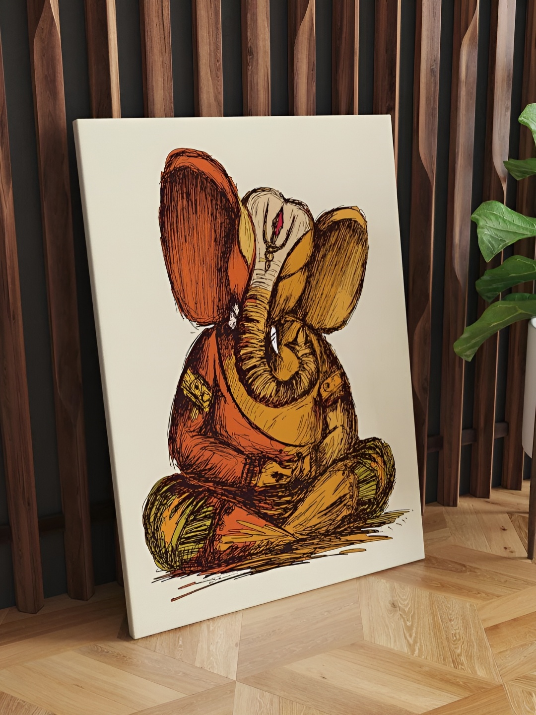 

CLAWCRAFTS Yellow & Orange Wooden Wall Art