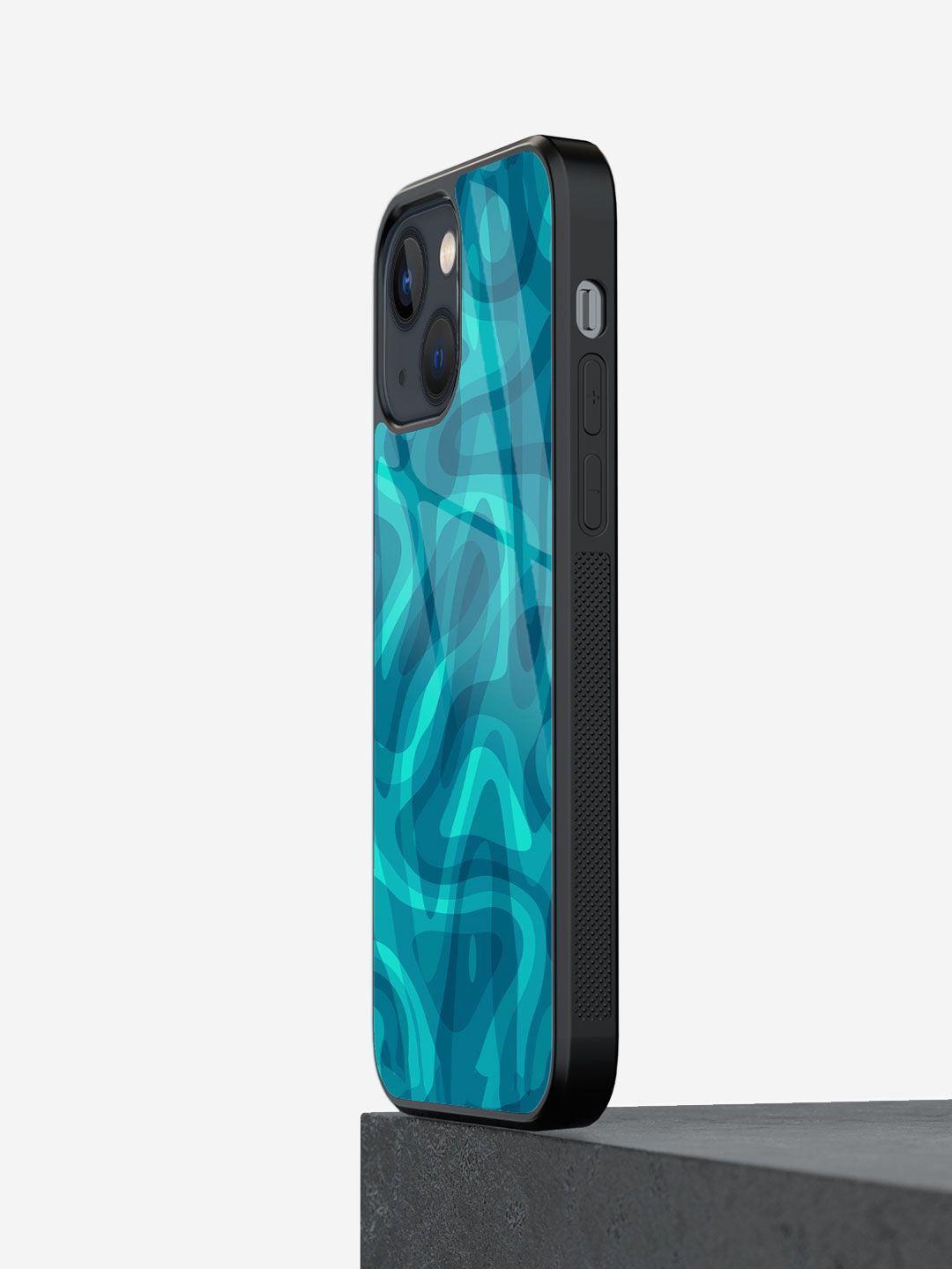 

macmerise Abstract Printed iPhone 13 Mini Back Case Mobile Accessories, Teal