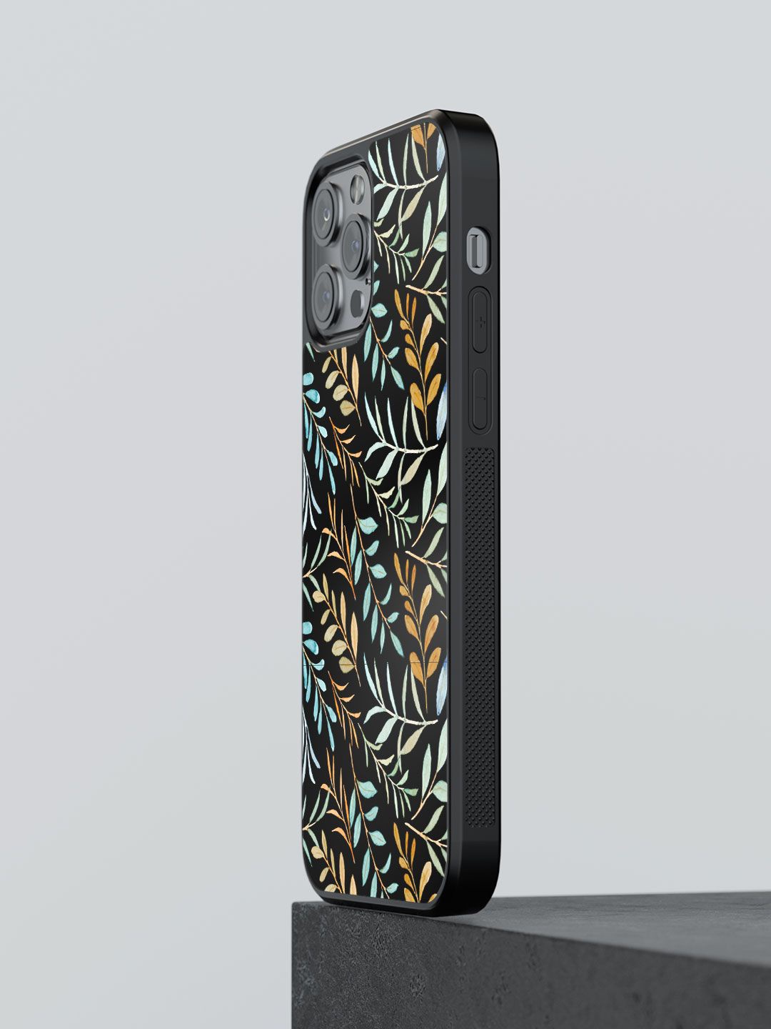 

macmerise Floral Printed iPhone 13 Pro Back Case Mobile Accessories, Black