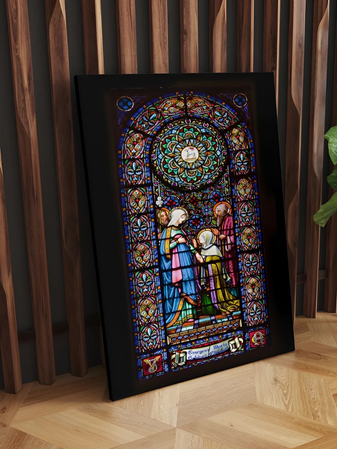 

CLAWCRAFTS Black & blue Wooden Religious Wall Paintings