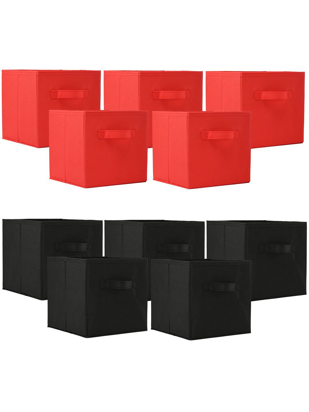 

Kuber Industries Red & Black 10 Pieces Drawer Organisers