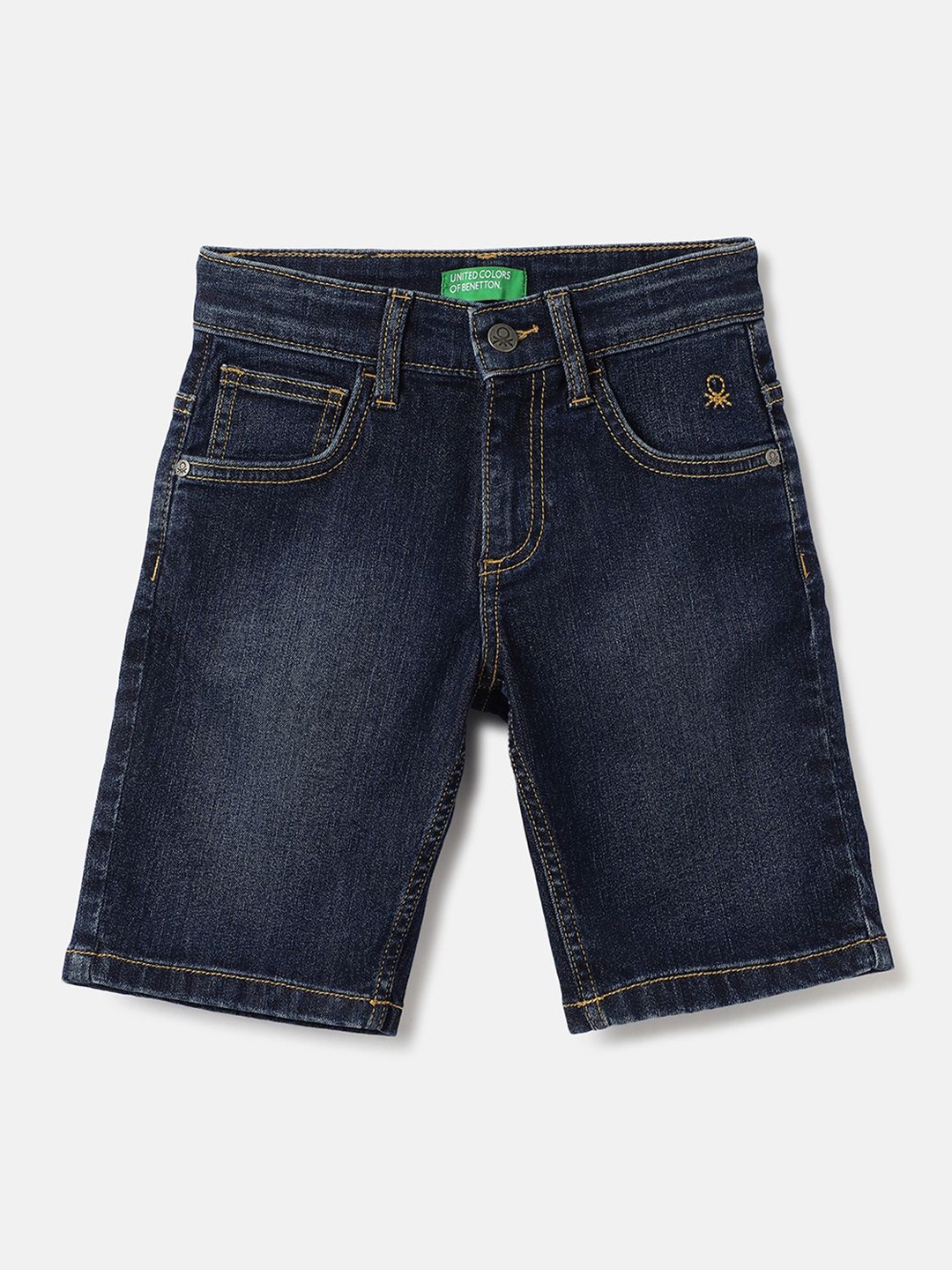 

United Colors of Benetton Boys Regular Fit Mid-Rise Denim Shorts, Blue