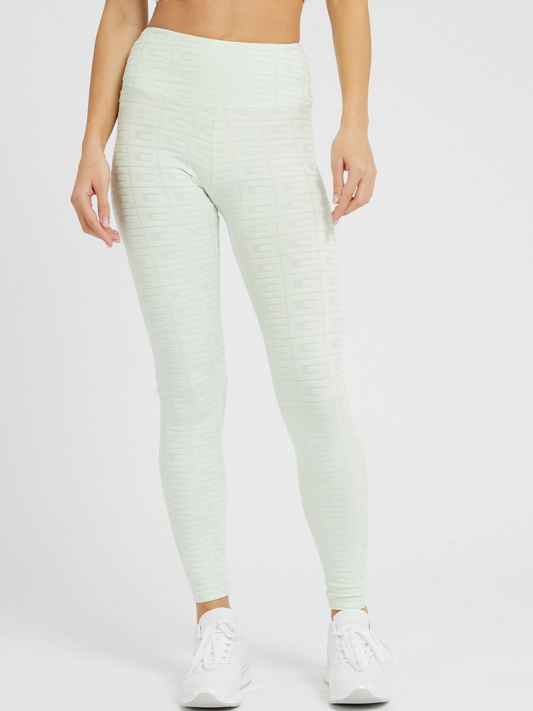 

GUESS Women High-Rise Ankle-Length Tights, Green