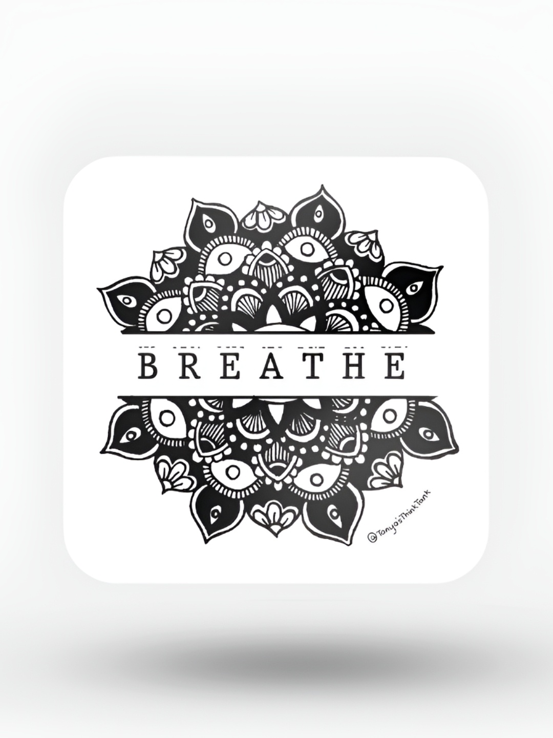 

macmerise Black & White Printed Wooden Coaster
