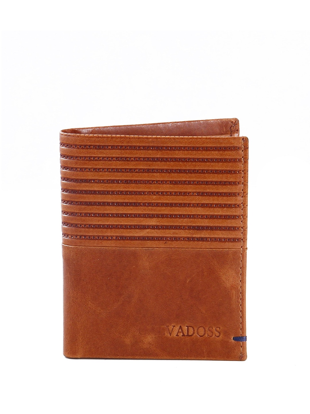 

Calvadoss Men Textured Leather Two Fold Wallet, Tan