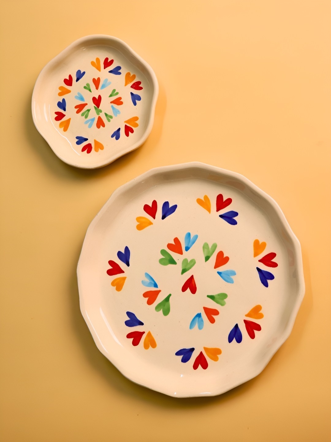

WEAVING HOMES White & Blue 2 Pieces Printed Glossy Ceramic Plates