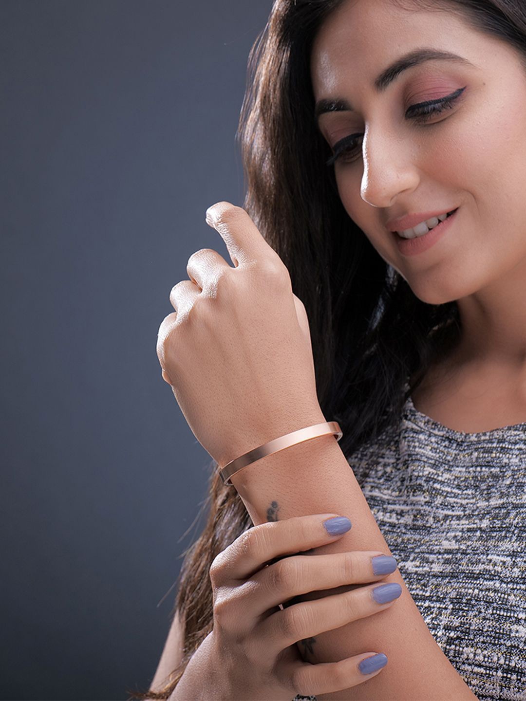 

SWASHAA Ryder Rose Gold-Plated Kada Bracelet