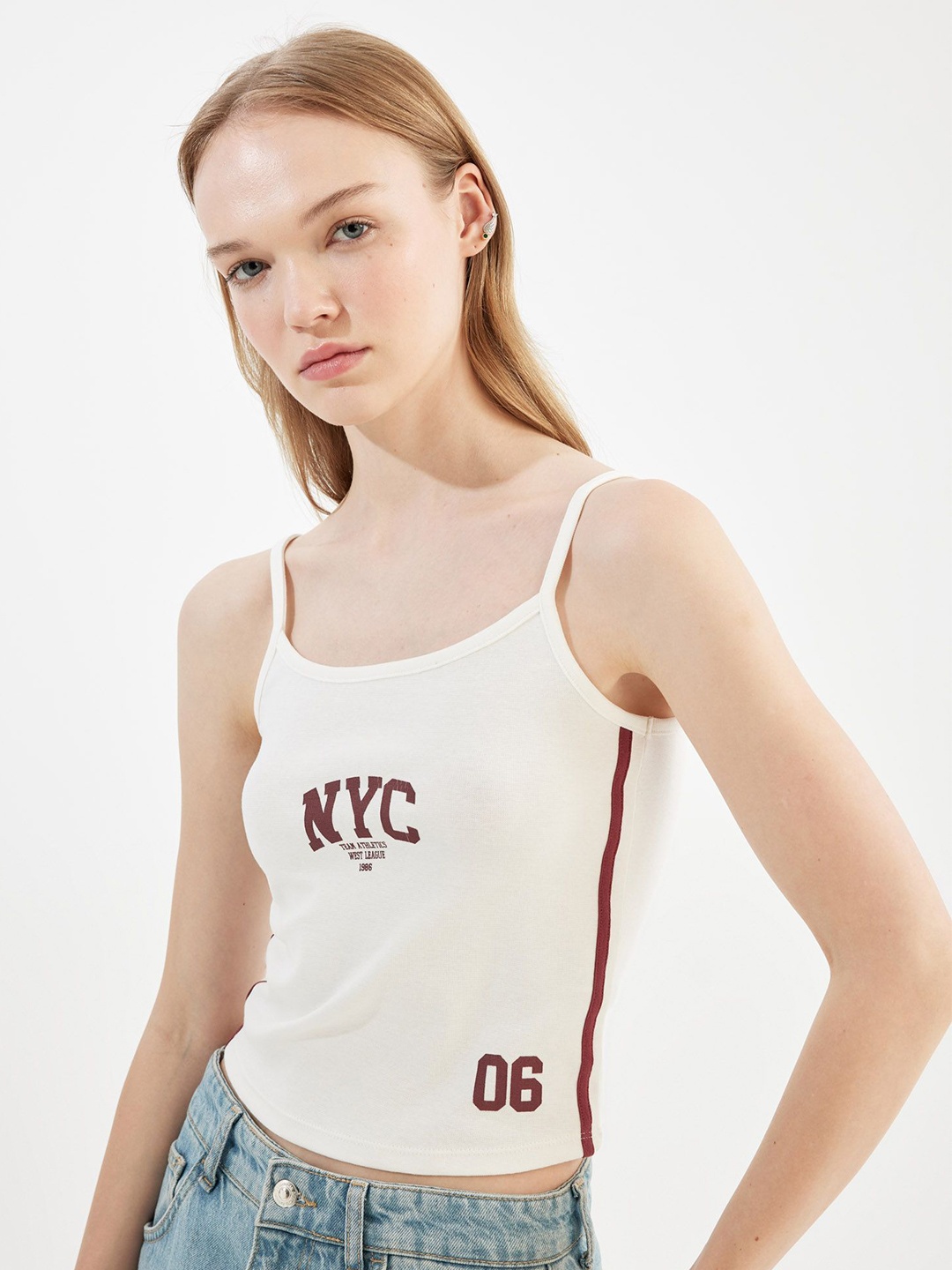 

DeFacto Print Cotton Crop Top, Na