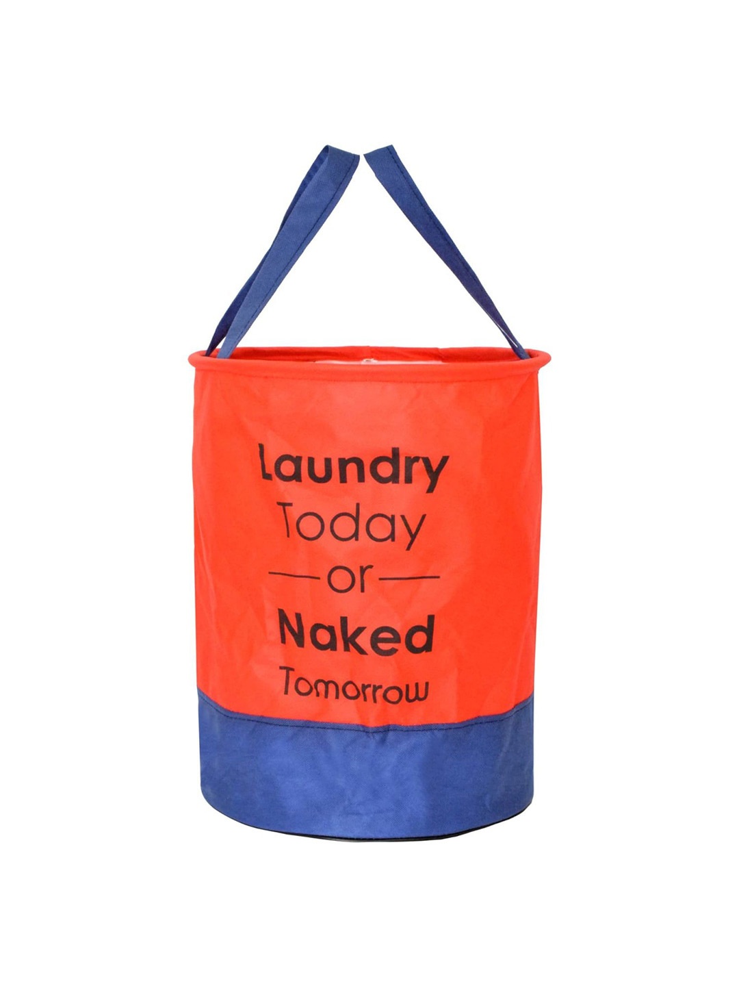 

Kuber Industries Red & Blue Typography Printed Lightweight Laundry Bag With Handles 45 L