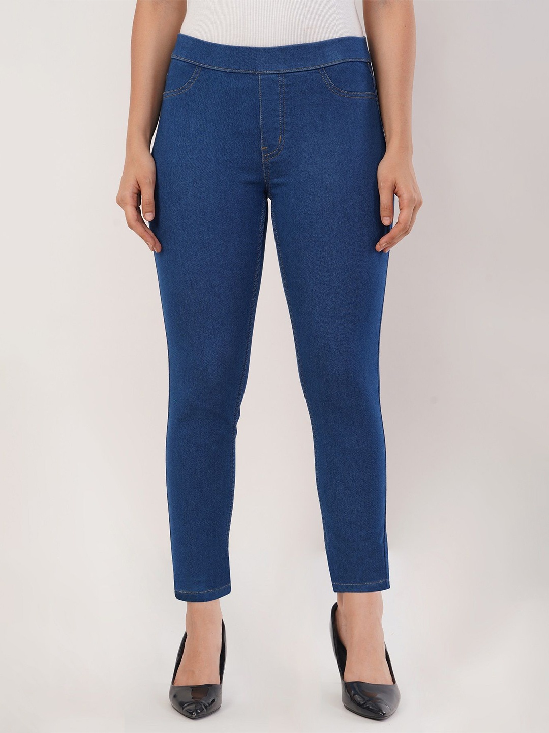 

Mast & Harbour Women Slim Fit Denim Jeggings, Blue