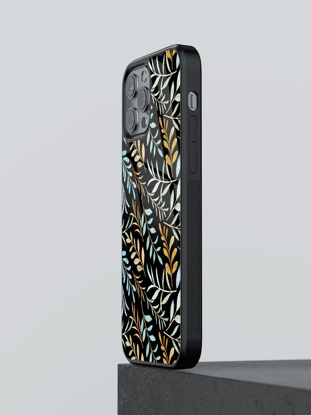 

macmerise Floral Printed iPhone 13 Pro Back Case Mobile Accessories, Black