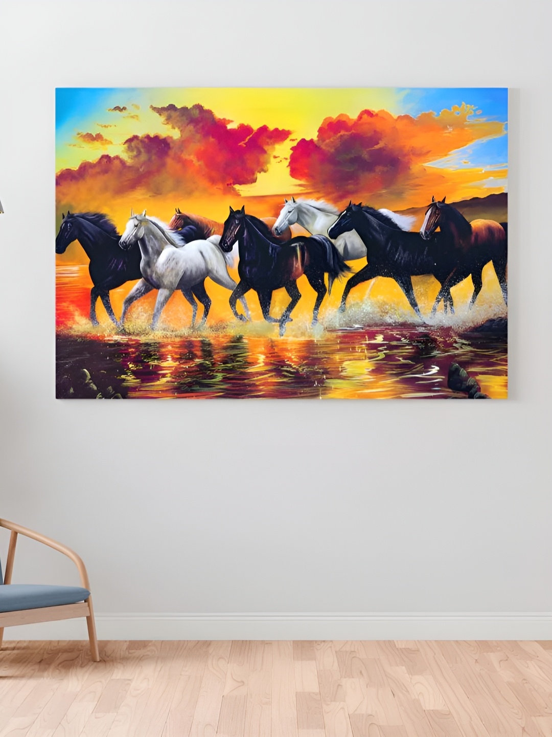 

CLAWCRAFTS Orange & Black Wooden Wall Paintings