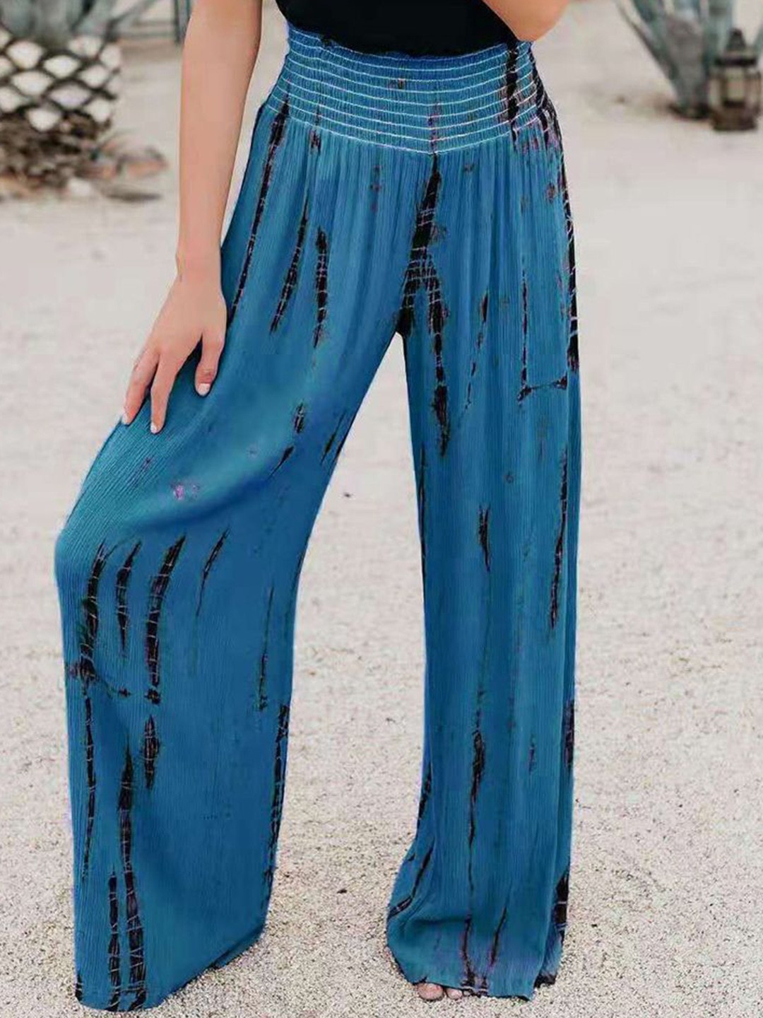 

StyleCast Women Pack of 5 Tie & Dye Parallel Trousers, Blue