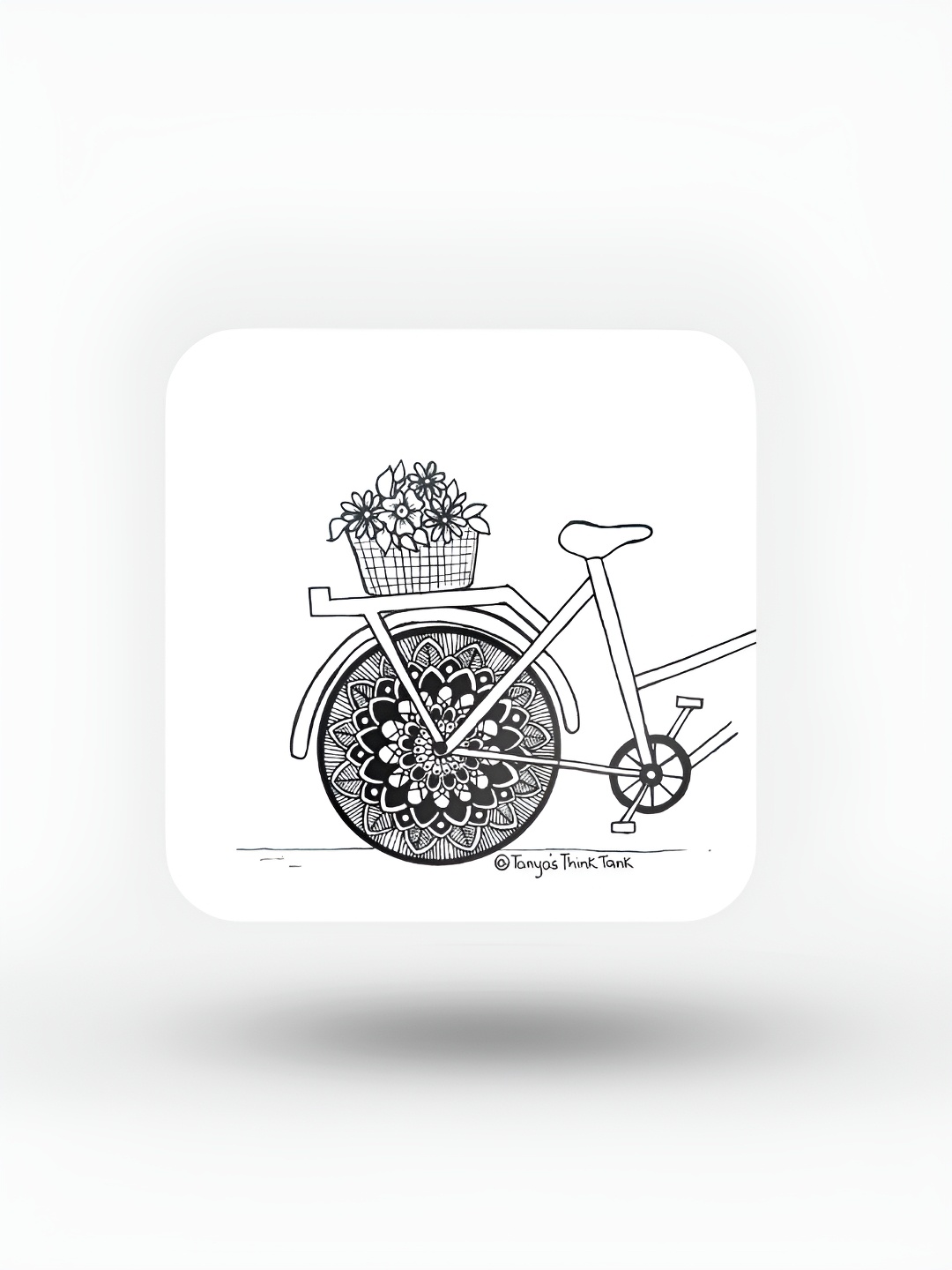 

macmerise White & Black Printed Wooden Square Coasters