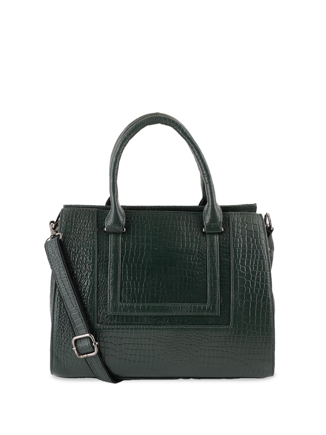 

Style Shoes Animal Textured Leather Oversized Shopper Handheld Bag, Green