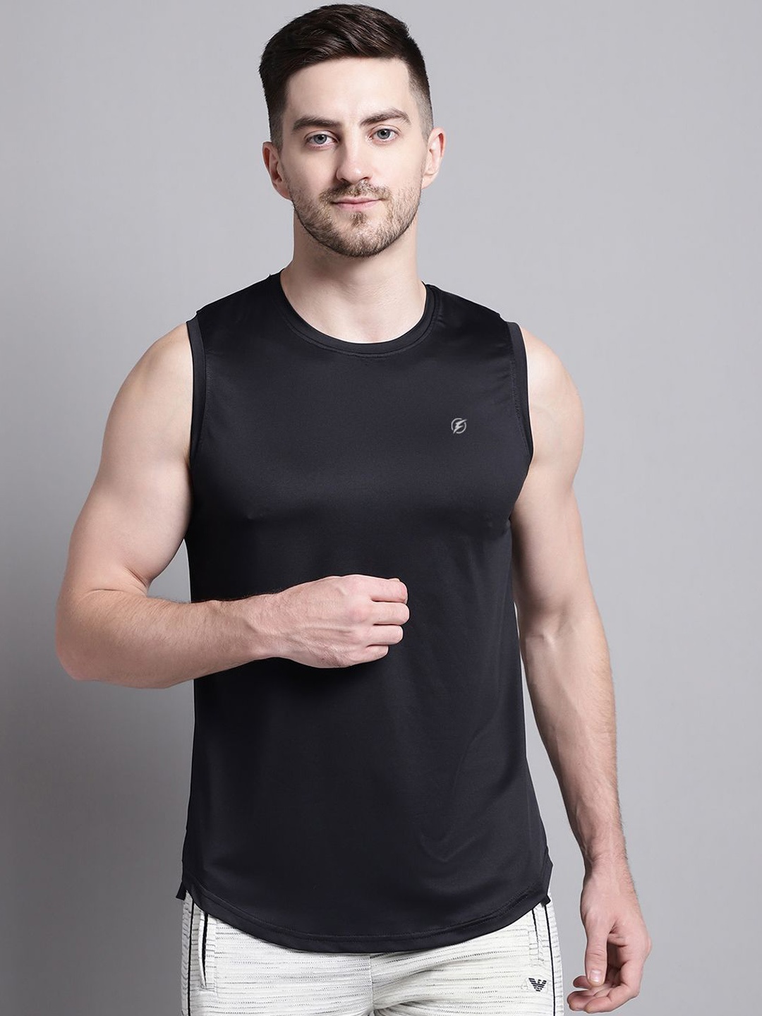 

Friskers Printed Polyester Gym Vests 61091000, Black