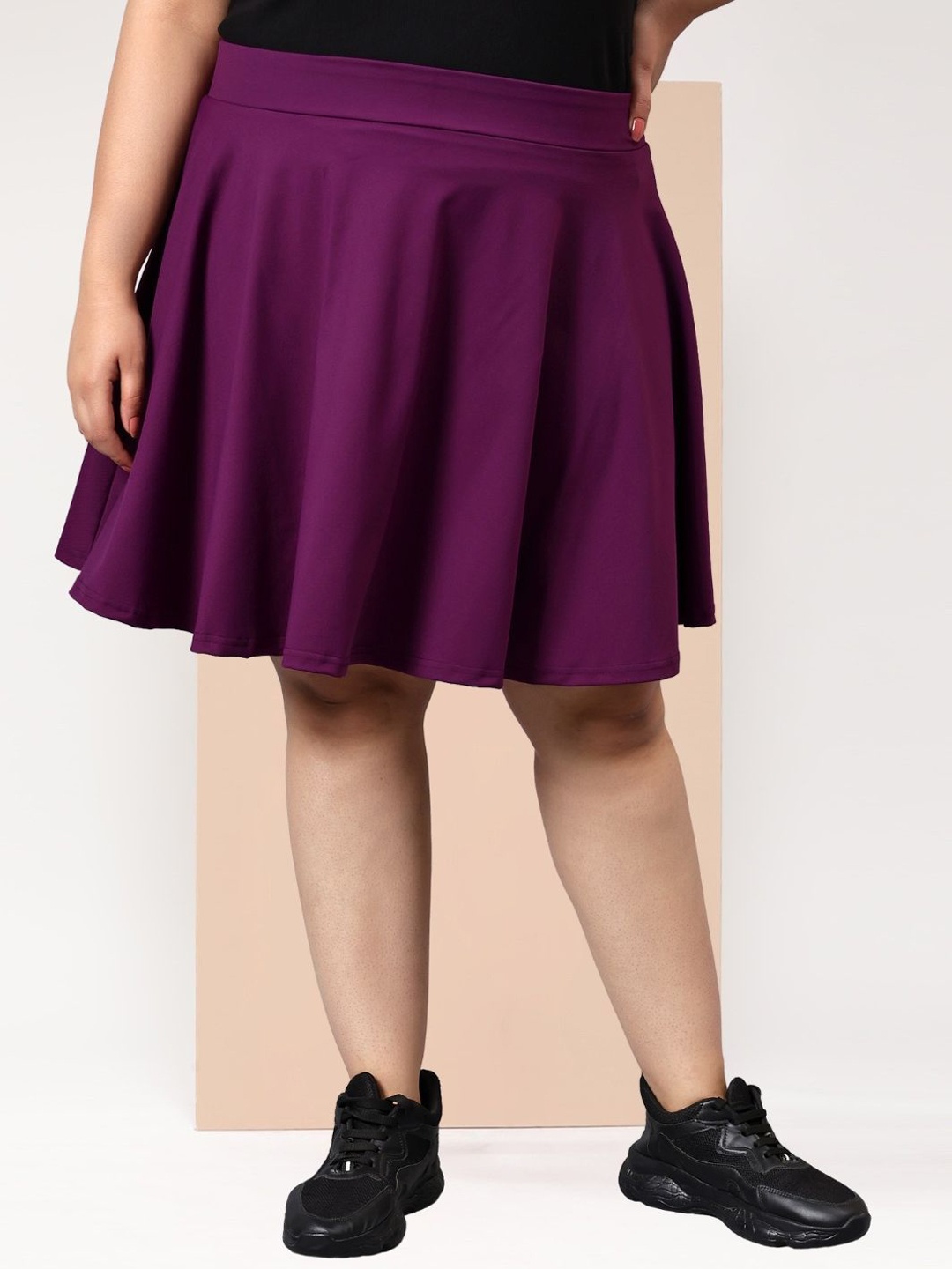 

BAESD Women Plus Size Flared Above Knee Skirt, Purple