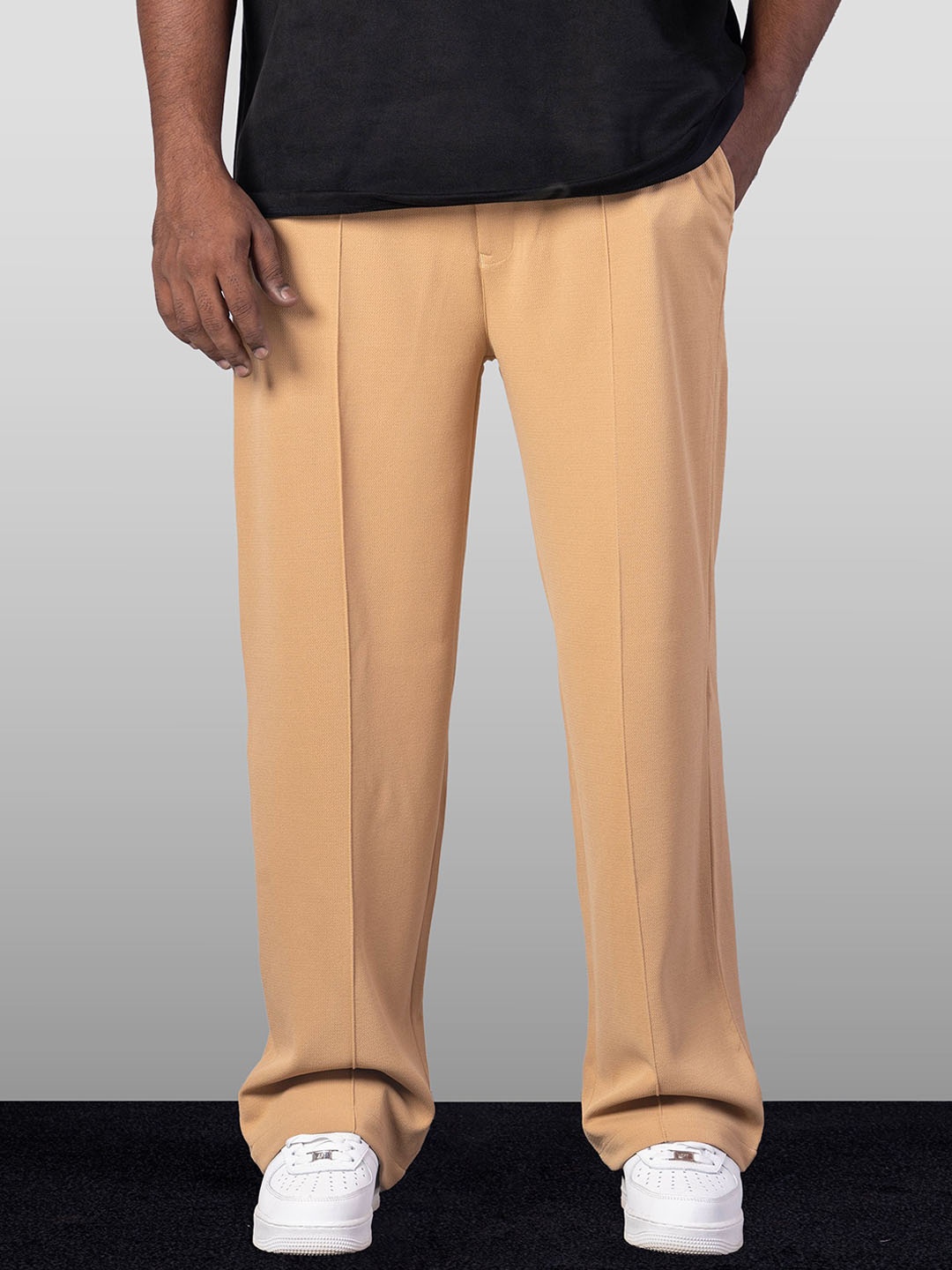 

HOP HEAD Unisex Relaxed Straight Leg Straight Fit Trousers, Beige