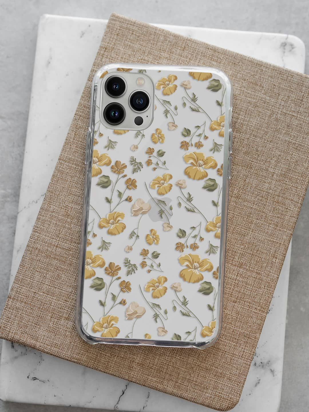 

macmerise Floral Printed iPhone 13 Pro Back Case Mobile Accessories, White