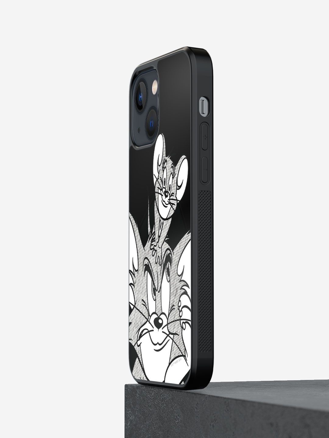 

macmerise Cartoon Characters Printed iPhone 13 Mini Back Case Mobile Accessories, Black