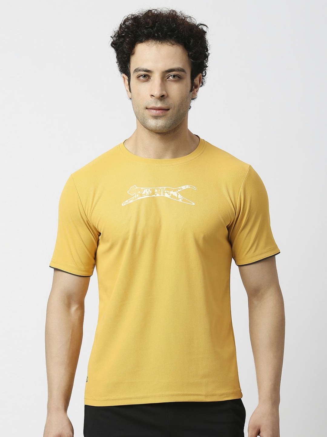 

Black Panther Men Graphic Printed Round Neck T-Shirt, Yellow
