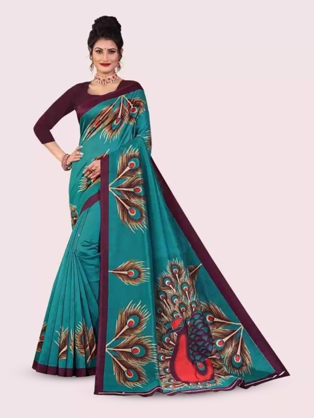 

RUNAYA NX Ethnic Motifs Saree, Teal
