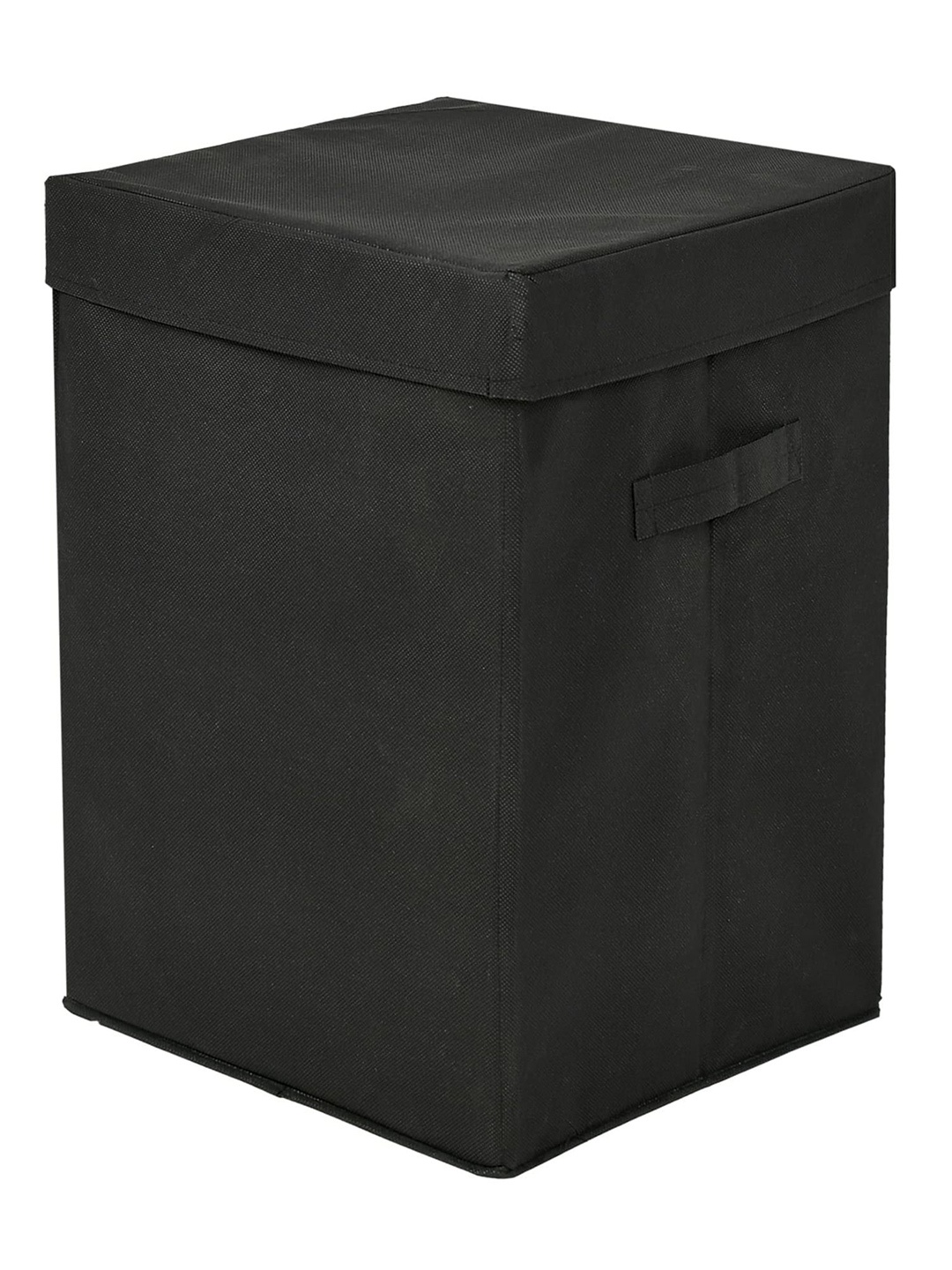 

Kuber Industries Black Non-Woven Foldable Laundry Baskets With Lid