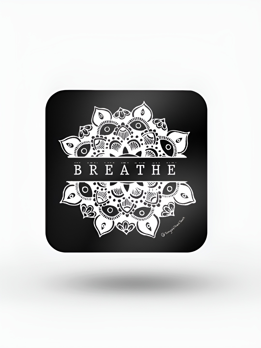 

macmerise Black & White Breathe Printed Wooden Square Coaster