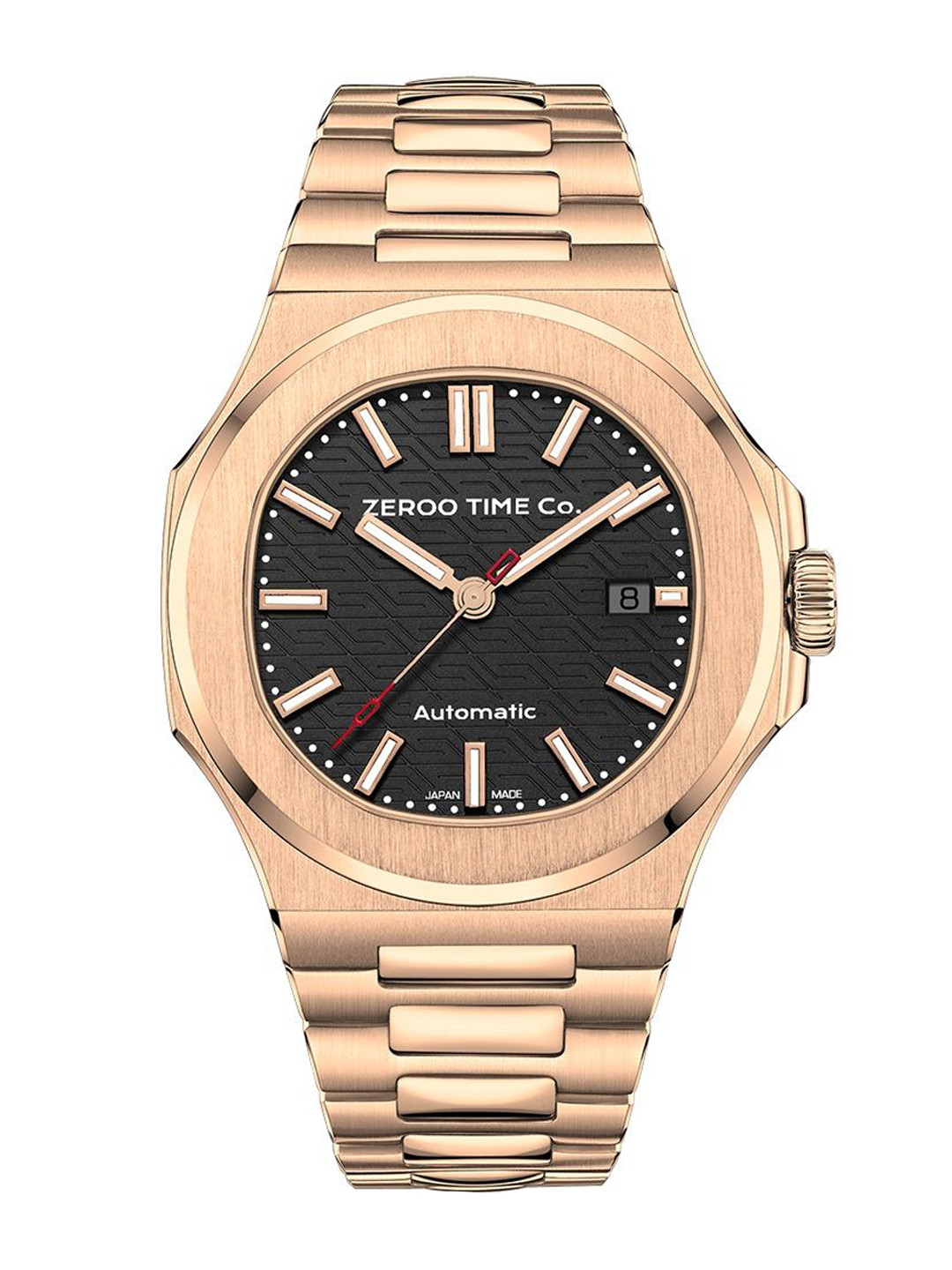 

ZEROO Unisex Dial & Stainless Steel Straps Analogue Automatic Watch ZM003CRBK, Gold