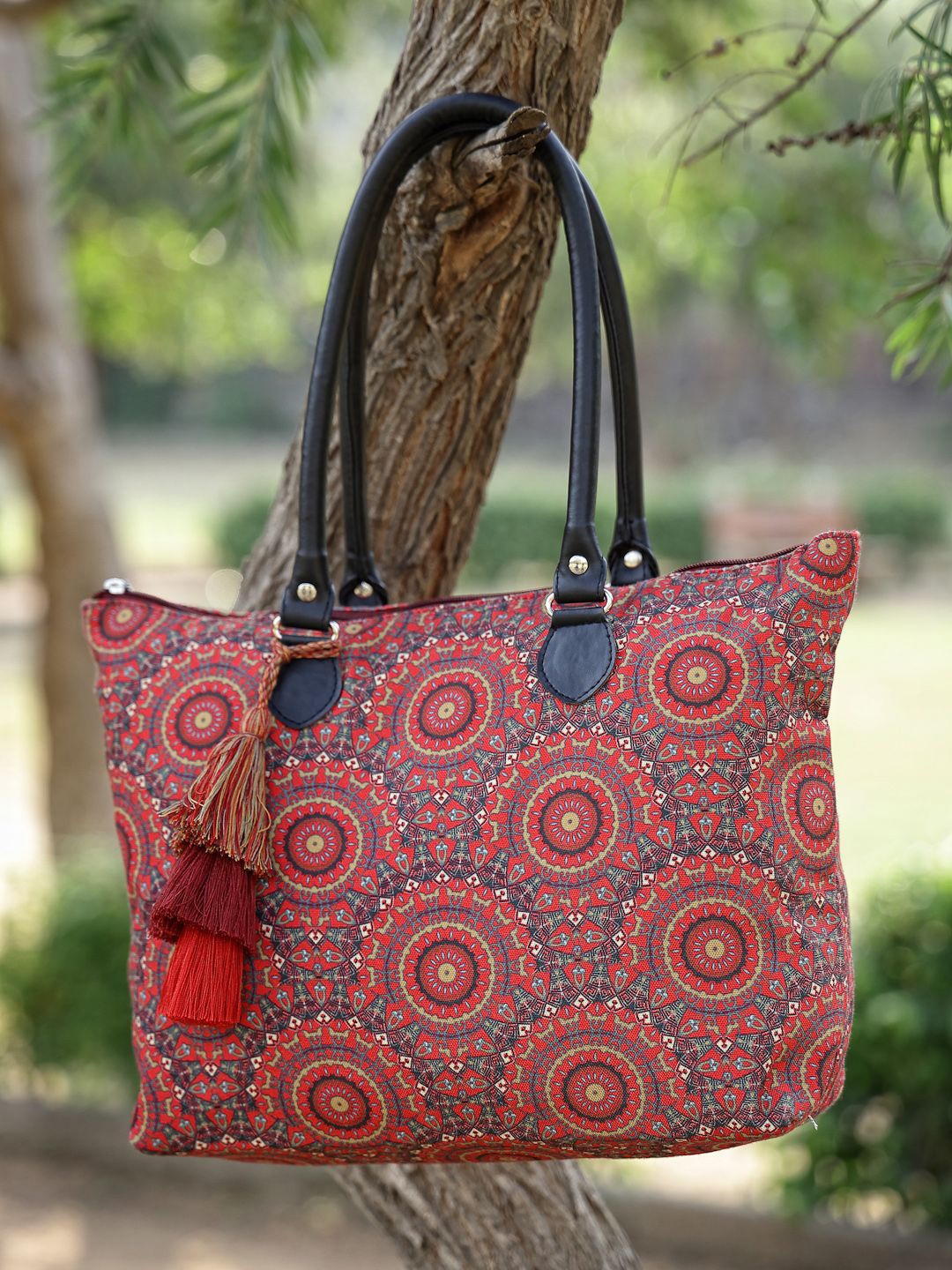 

Anekaant Tribal Mandala Printed Shoulder Bag, Red