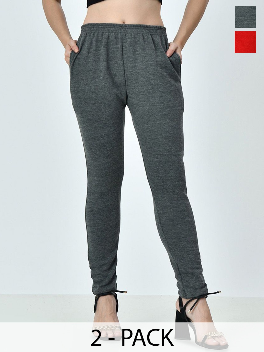

BAESD Pack of 2 Knitted Ankle-Length Leggings, Multi