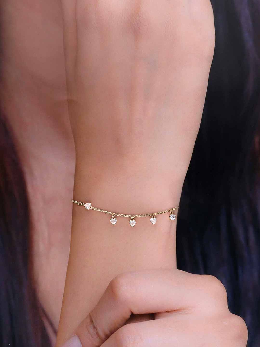 

KAI JEWEL Gold Plated 92.5 Sterling Silver Cubic Zirconia Link Bracelet