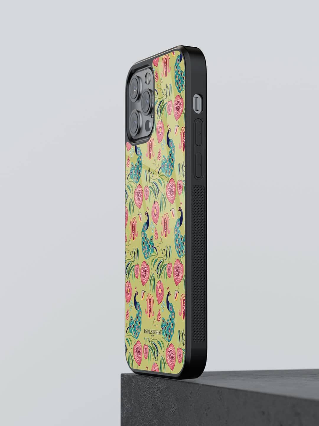 

macmerise Tropical Printed iPhone 13 Pro Back Case Mobile Accessories, Cream