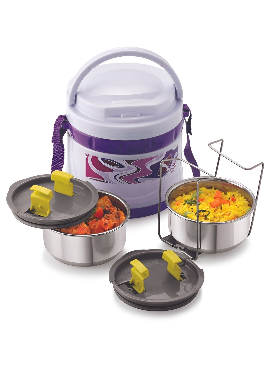 

MAGNUS Violet 2 Pieces Insulated Stainless Steel Lunch Box 500 ml