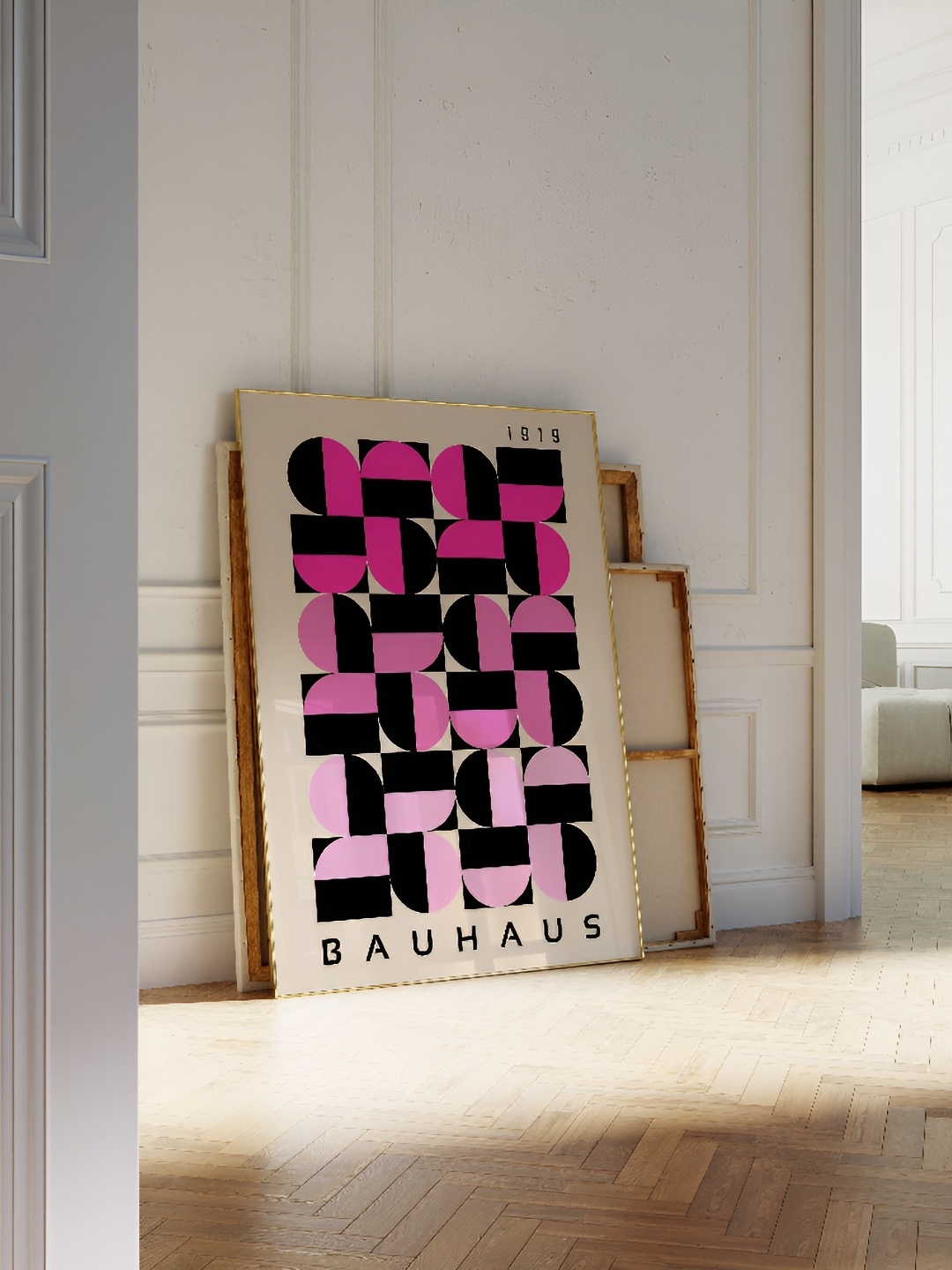 

SAF Pink & Black 1 Piece Wood Abstract Wall Paintings