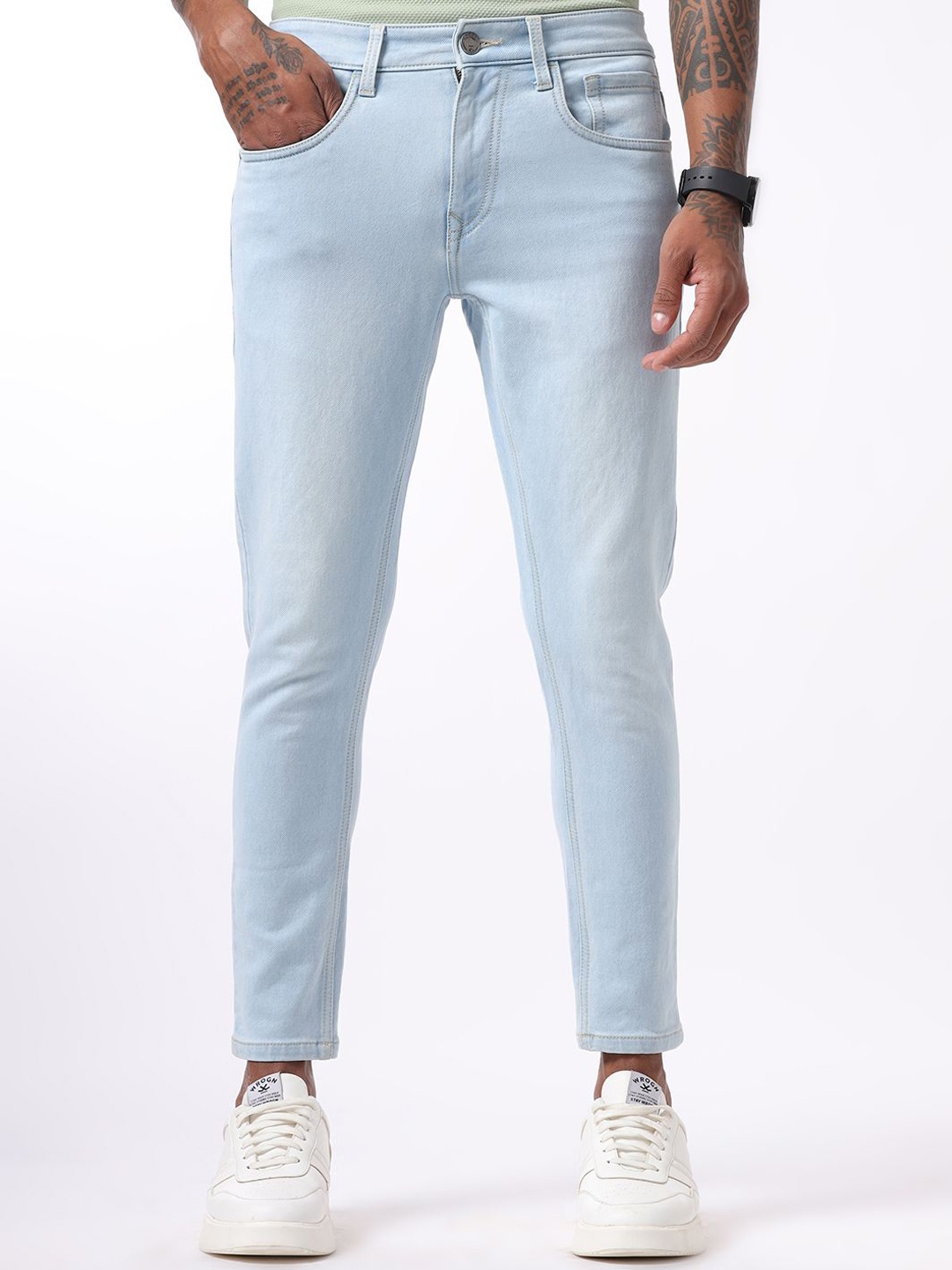 

WROGN Men Comfort Mid-Rise Skinny Fit Jeans, Blue