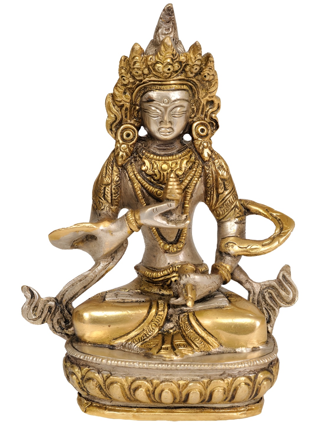 

Exotic India Yellow & Gold toned Buddha Idol Brass Showpiece