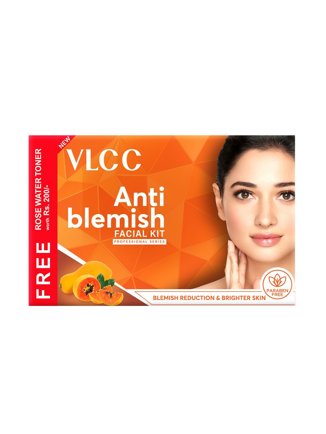 

VLCC Anti Blemish Facial Kit - 300g With Rose Water Toner - 100ml, Orange