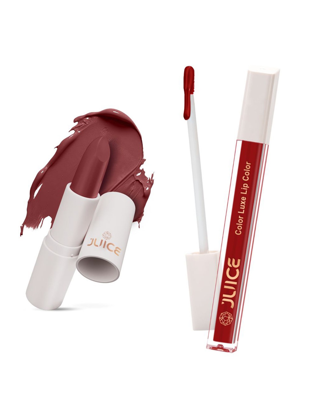 

JUICE Set of Color Luxe Lip Color 2.5ml & Kiss Sensation Lipstick 4g - Shade M24 & M09, Maroon