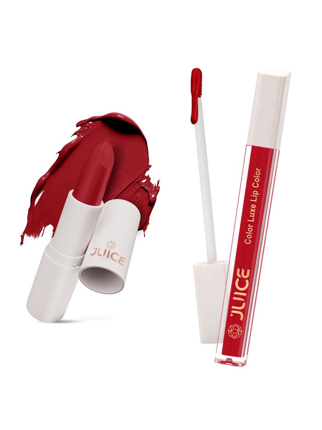 

JUICE Set of Color Luxe Lip Color 2.5ml & Kiss Sensation Lipstick 4g - Shade M03 & M06, Red