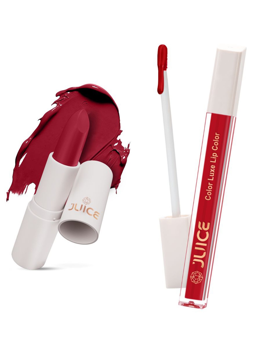 

JUICE Set of Color Luxe Lip Color 2.5ml & Kiss Sensation Lipstick 4g - Shade M02 & M06, Red